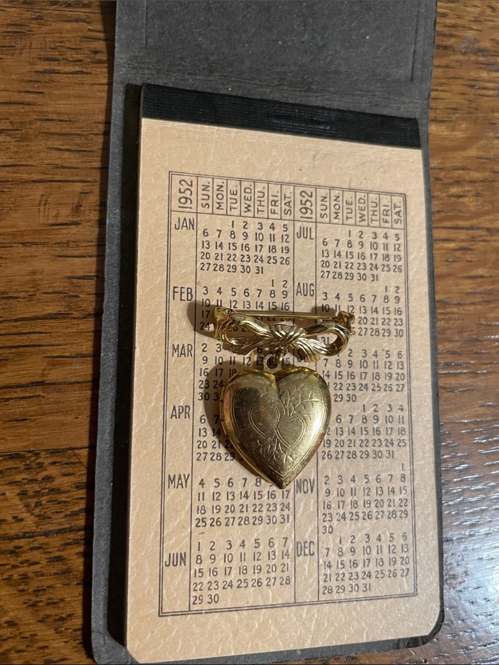 Gold Heart Locket Brooch - Elegant Women's Jewelry